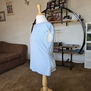 T by Talbots Light Blue Short Sleeve Tie Back Top Size S